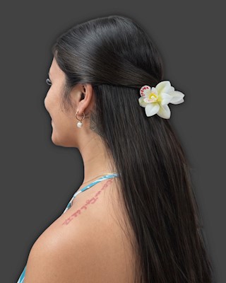 Extra Small Orchid Claw Clip                                               